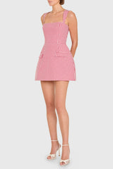 Bethany Skort Romper in Gingham