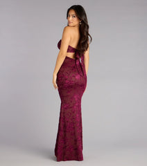 Kathy Velvet Flocked Mermaid Formal Dress