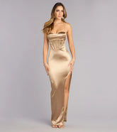 Kellie Satin Corset Lace-Up Formal Dress