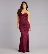 Kathy Velvet Flocked Mermaid Formal Dress
