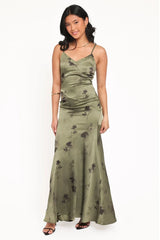 Fia Midi Dress - Green Floral