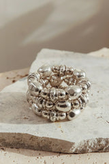 Ingrid Beaded Bracelet Brushed Silver