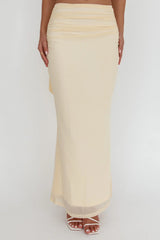 All The Lights Ruched Midi Skirt Cream