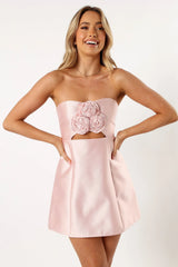 Te Amo Strapless Mini Dress - Baby Pink