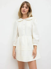 Cotton Peter Pan Collar Smock Mini Dress