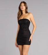 Night Garden Strapless Mini Dress