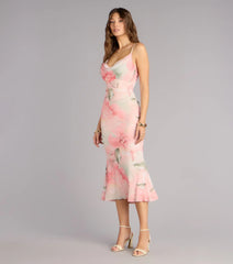 Grace In Motion Floral Open Back Midi Dress