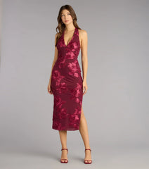 Midnight Garden Floral Midi Dress
