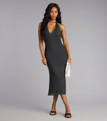 Retro Romance Halter Midi Dress